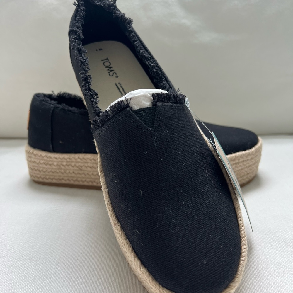 TOMS Valencia Platform Espadrille - Black